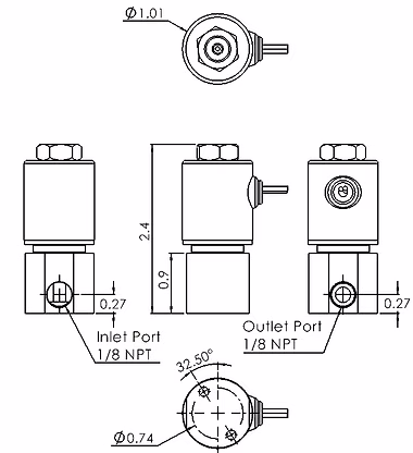 Tesla锁定电磁阀尺寸图